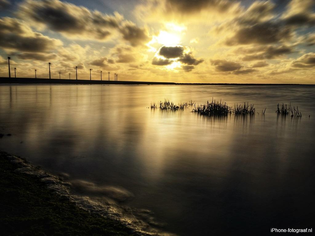 iPhone foto van een zonsondergang