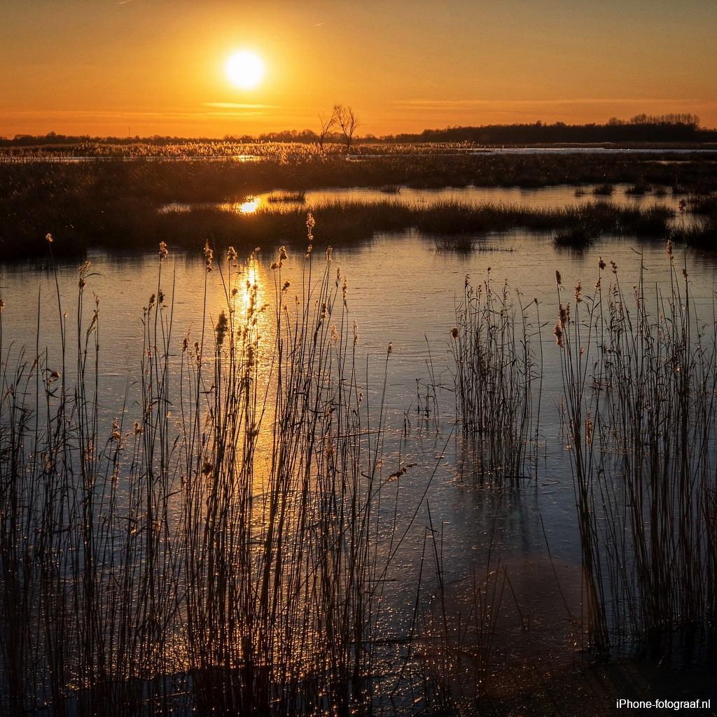 iPhone foto van een zonsondergang