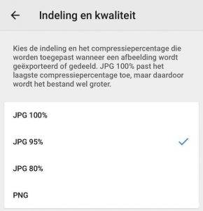 iPhone JPG exporteren in hoge kwaliteit met Snapseed