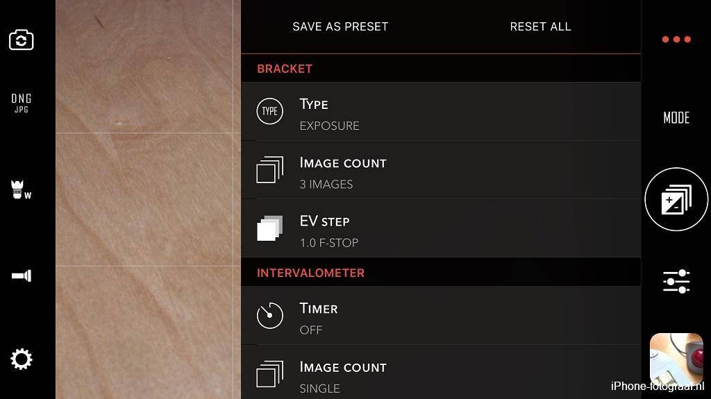 iPhone exposure bracket