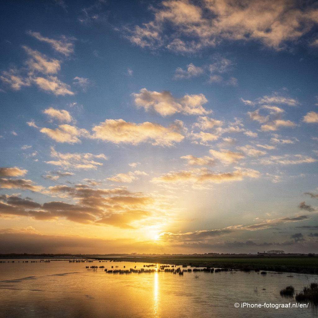 iPhone foto van een zonsondergang