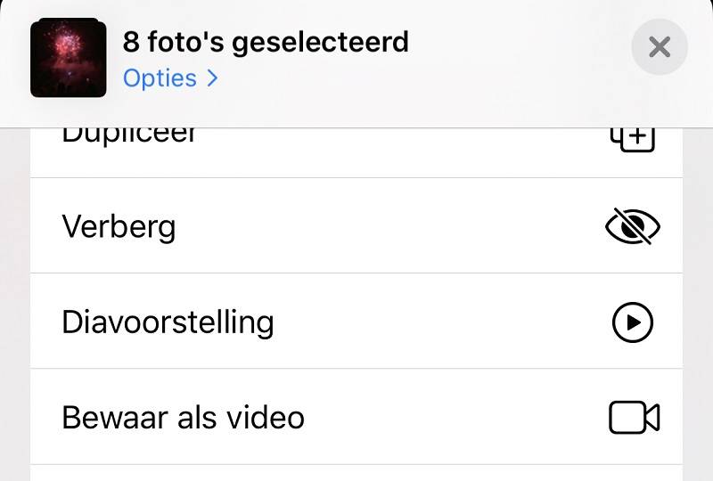 Bewaar als video op de iPhone