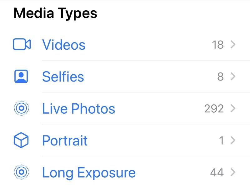 Media Types on iPhone