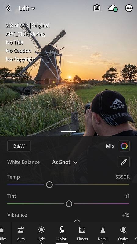 White balance iPhone in Lightroom CC