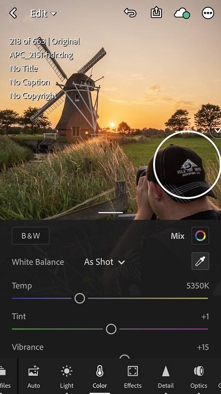 how to change white balance on iphone