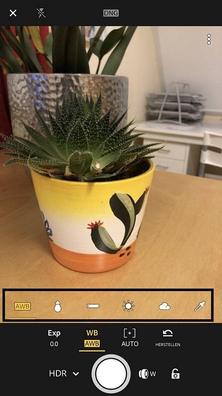 Witbalans in de iPhone camera-app Lightroom CC Mobile