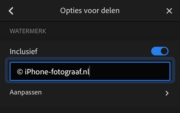 Een watermerk maken en toevoegen aan je iPhone foto's met Lightroom CC Mobile.