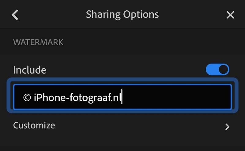 Add a watermark to your iPhone photos with Lightroom CC Mobile.