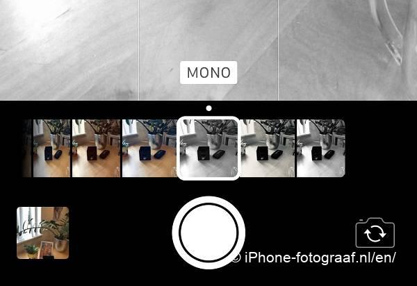 El filtro mono de la app de la cámara del iPhone